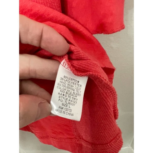 Umgee A4123 Pink Lace Up Ruffle Sleeve Blouse Size Large - Picture 7 of 7